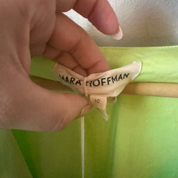 MARA HOFFMAN Naliyah V-Neck Maxi Dress Chartreuse Neon Green Bell Sleeve Size 10 - Picture 5 of 6